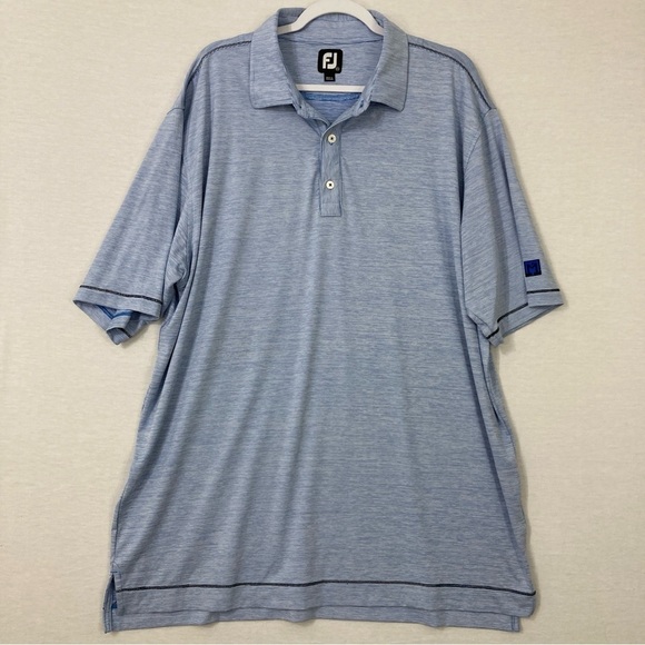 FootJoy Blue Stripes Activewear Short Sleeve Polo Shirt size 2XL - Picture 1 of 10
